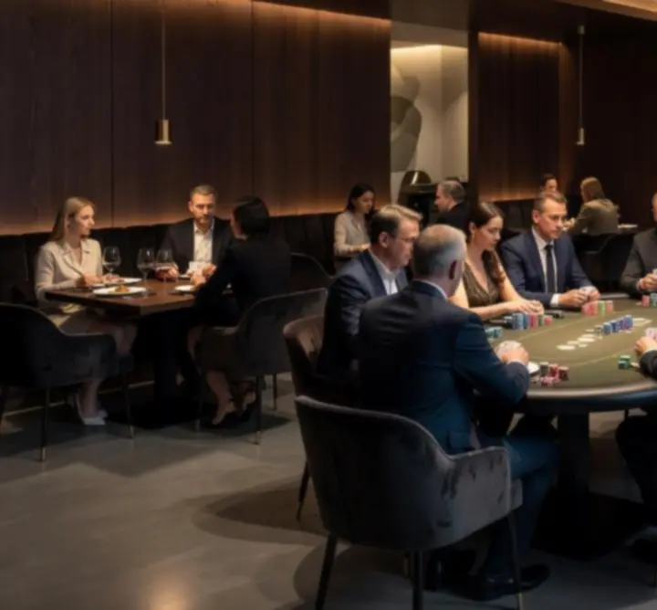 Stół pokerowy w eleganckiej restauracji Play Insight Zone